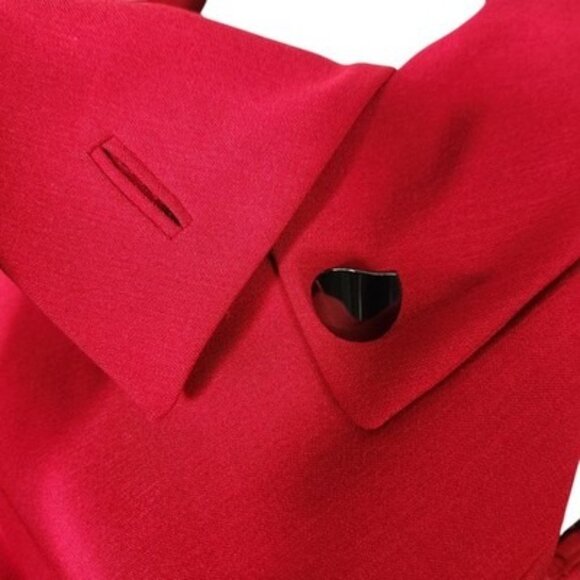 TAHARI Sleeveless Asymmetrical Ruched Sheath Dress Women's Size 8 Burgundy Red - Picture 6 of 12